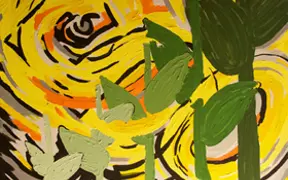 Over the Years II, Joseph Uduehi, acrylic on canvas, 2014