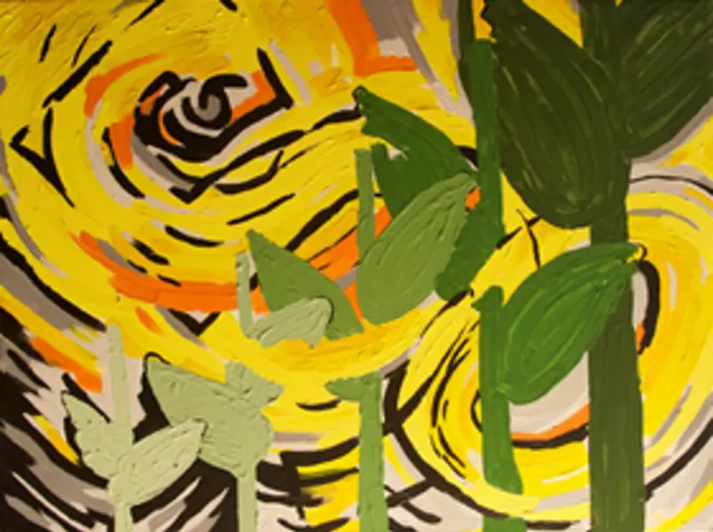 Over the Years II, Joseph Uduehi, acrylic on canvas, 2014
