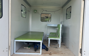 Photo of inside of Kpembe Clinic ambulance