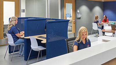 Photo of students in learning resouce center