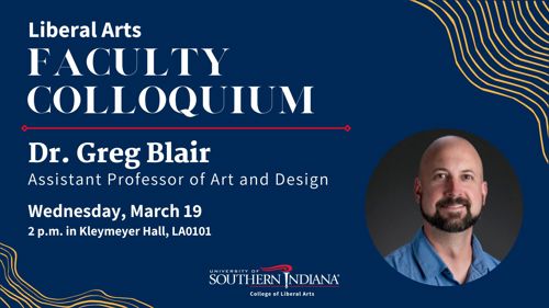Promo graphic featuring Greg Blair
