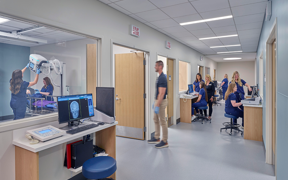 View from the hallway of radiologic suite