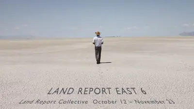 Exhibition postcard for "Land Report East 6"