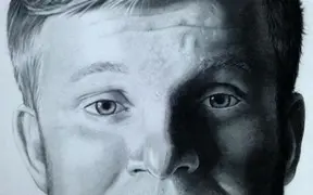 Fluorescent Future, charcoal drawing, Mike Miller