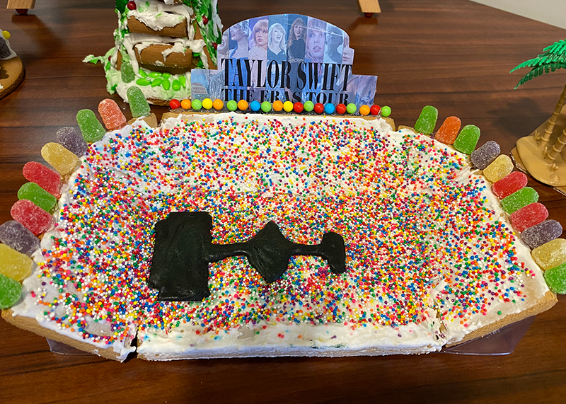 Taylor Swift Eras Tour-themed gingerbread house