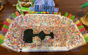 Taylor Swift Eras Tour-themed gingerbread house