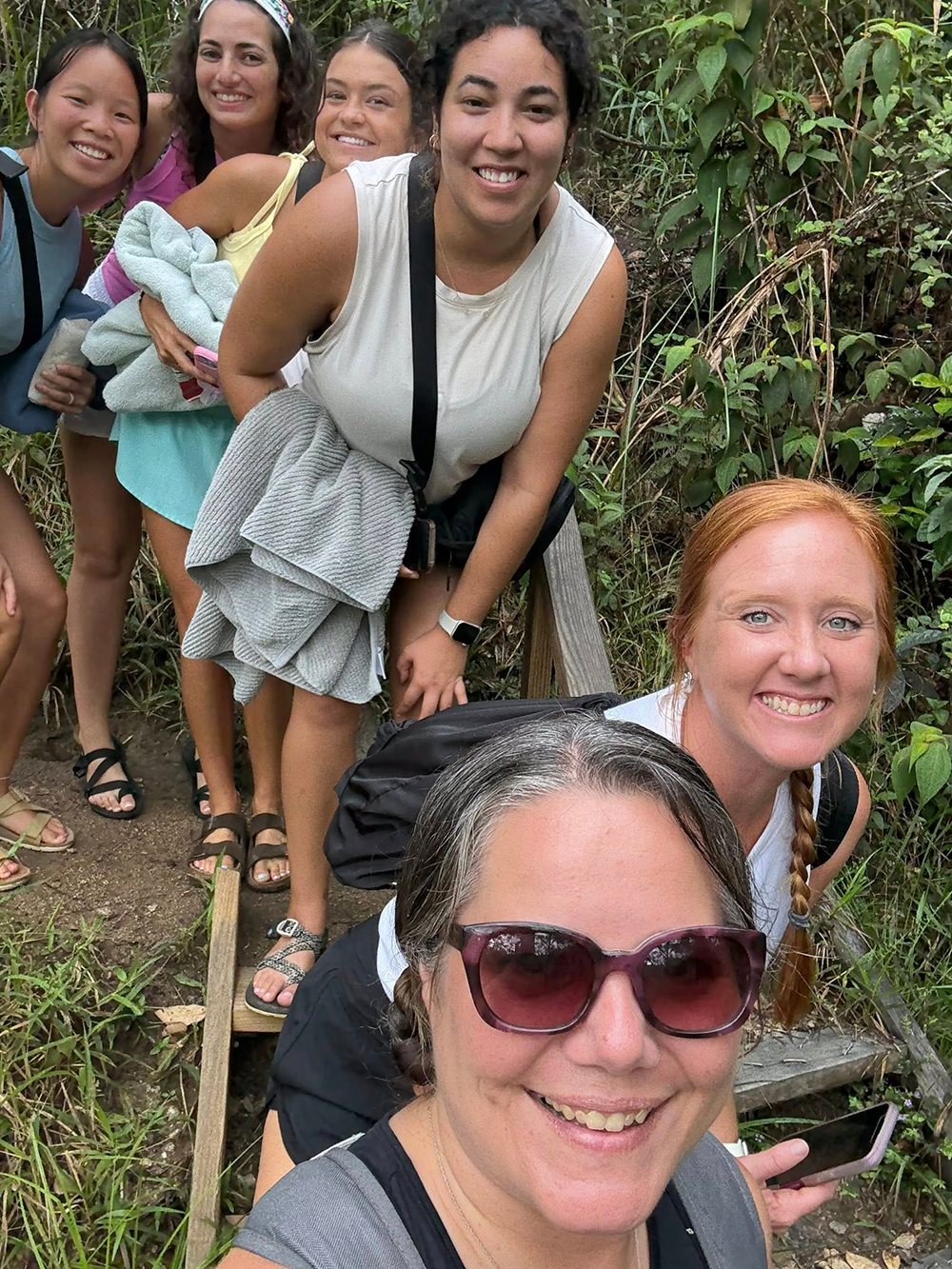 OT faculty and students on a hike in Belize