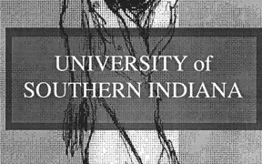 USI Student Art Show 1994 postcard, art by Sabrina Hart