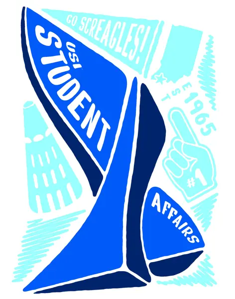 custom illustration for USI Student Affairs