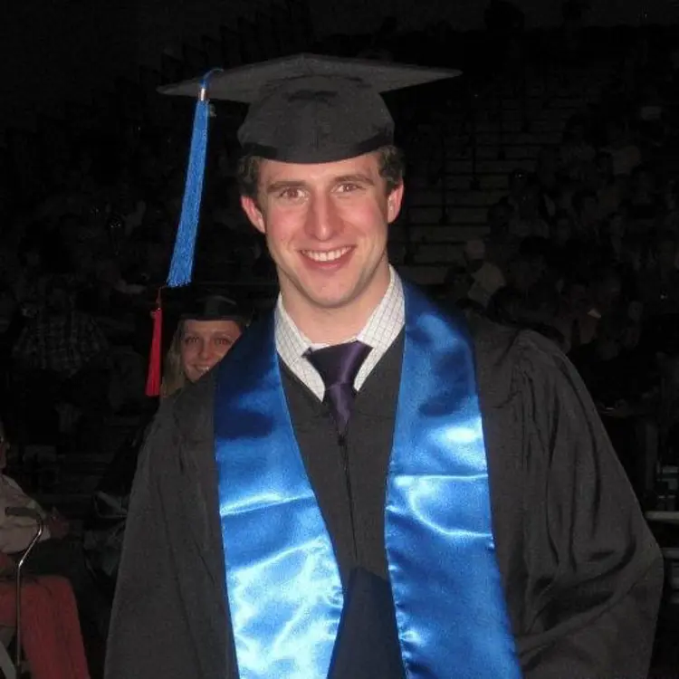 USI pre-pharmacy graduate Dr. Joe Kawa in his commencement cap and gown