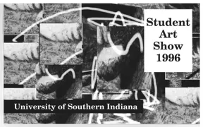 USI Student Art Show 1996 postcard, art by Monica Blanc