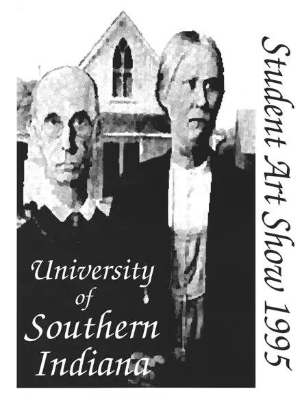 USI Student Art Show 1995 postcard, art by Stacie Heil