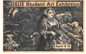 ISUE Student Art Exhibition postcard from 1981